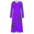 thumbnail image 4 of WXLWZYWL Womens Halloween Dress Plus Size Womens Dresses Fall 2024 Floral Printed Long Dress Long Sleeve Round Neck Sundress, 4 of 5