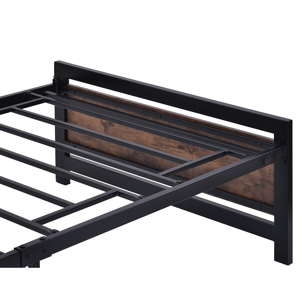 Kadyn Wood Bed Frame, Twin Size Platform Bed with Headboard and Footboard, Metal Bed Frame for Adults Kids, Black Kadyn Wood Bed Frame, Twin Size Platform Bed with Headboard and Footboard, Metal Bed Frame for Adults Kids, Black