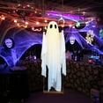 thumbnail image 2 of Halloween Decorations Indoor Outdoor, 5 FT Large Hanging Swing Ghost Halloween Decor with String Lights - Spooky Cute Ghosts Decorations for Front Porch Yard Tree, 2 of 7