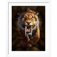 thumbnail image 2 of Art.com Full on View of a Saber-Toothed Tiger Art Print, White Frame Wall Art, 32" x 40", 2 of 5