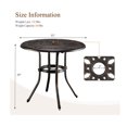 thumbnail image 2 of 32" Outdoor Dining Table, Round Dining Table with Umbrella Hole, Garden Table for Poolside, Lawn, Camping, Outdoor, Bronze, 32" Dia x 29 H, 2 of 5