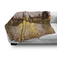 thumbnail image 3 of Landscape Soft Flannel Fleece Blanket, Charles Bridge Old Town Prague Czech Republic with Classic Medieval Buildings, Cozy Plush for Indoor and Outdoor Use, 50" x 70", Yellow Brown, by Ambesonne, 3 of 6
