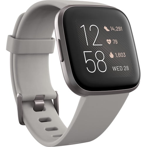 Restored Fitbit Versa 2 Health & Fitness Smartwatch Stone / Mist Gray Aluminum (Refurbished)