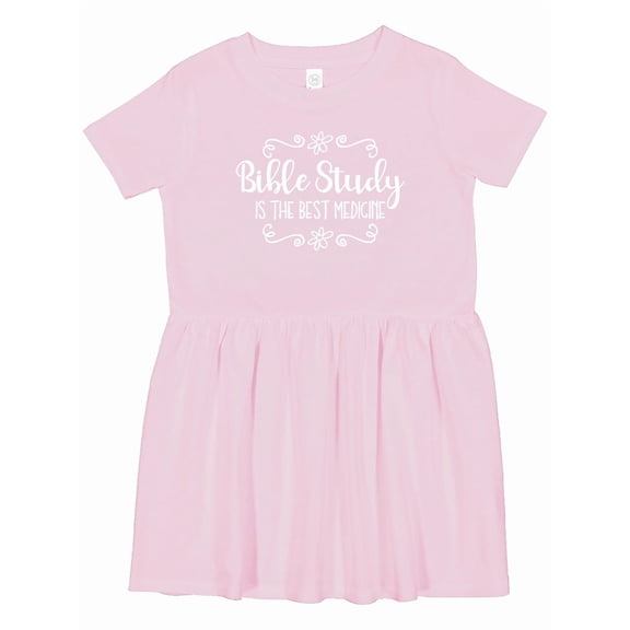 Inktastic Bible Study Best Medicine Wht Girls Toddler Dress