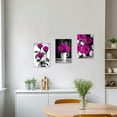 thumbnail image 3 of ZHONGYUTONG Elegant Rose Canvas Wall Art 3 Pieces Purple Rose Flower Painting Prints Black and White Romantic Rustic Floral Picture Couples Bedroom Decor Framed (16.00" x 24.00" x 3PCS), 3 of 6
