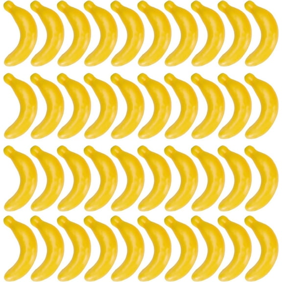 40Pcs Artificial Banana Mini Imitation Yellow Banana Decoration Decor Foam Lifelike Simulation Fruit for Christmas Wedding Pretending Props Home Decoration Accessories DIY Making