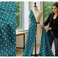 thumbnail image 5 of Soimoi Blue Cotton Poplin Fabric Red Berries & Polo Rose Floral Print Fabric by the Yard 56 Inch Wide, 5 of 7