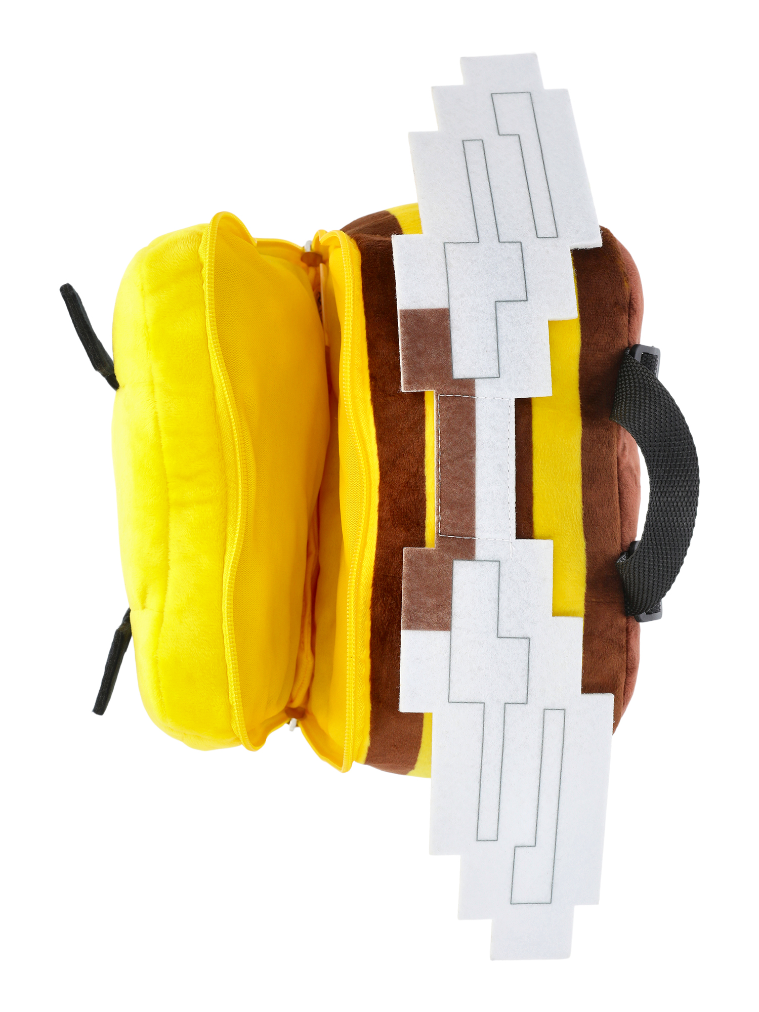 Minecraft Boys Bee Plush Backpack, 12.5" Yellow