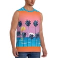 thumbnail image 2 of Bingfone Beach with Palm Trees Pattern Men's Tank Tops Workout Sleeveless Tee Shirts Running Beach Tanks for Men-XX-Large, 2 of 8