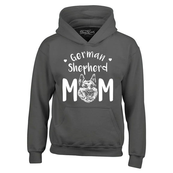 Shop4Ever Men's German Shepherd Hooded Sweatshirt Hoodie Small Charcoal