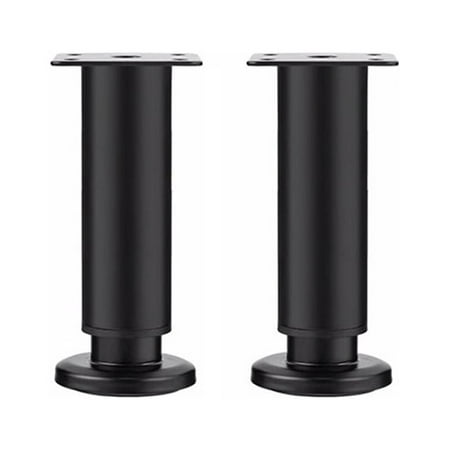 BE-TOOL 2PCS 7-12 inch Adjustable Metal Furniture Legs Bed Support Legs Replacement Legs for Sofa Tables Chairs Footstools Black
