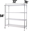thumbnail image 2 of 36" Deep x 72" Wide x 54" High 4 Tier Commercial Storage Rack Unit | NSF Chrome Wire Shelving Kit, 2 of 5