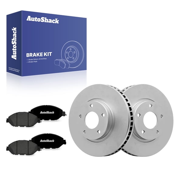 AutoShack Front Brake Rotors & Premium Pads for Nissan, Pathfinder 2016, 4WD FWD V6 3.5L - Coated - ArmorStop - 11.41" (289.8 mm), 5-Lug