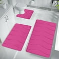 thumbnail image 2 of Memory Foam Bath Mat Set, Bathroom Rugs for 3 Pieces, Toilet Mats, Soft Comfortable Water Absorption Non-Slip Thick Machine Washable Easier to Dry, 2 of 6