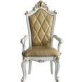 thumbnail image 2 of Traditional Arm Chairs in Set of 2 | Adorn Dining Area with Butterscotch Leather | Antique Pearl and Scalloped Design | Offer Comfortable Seating Solution, 2 of 2