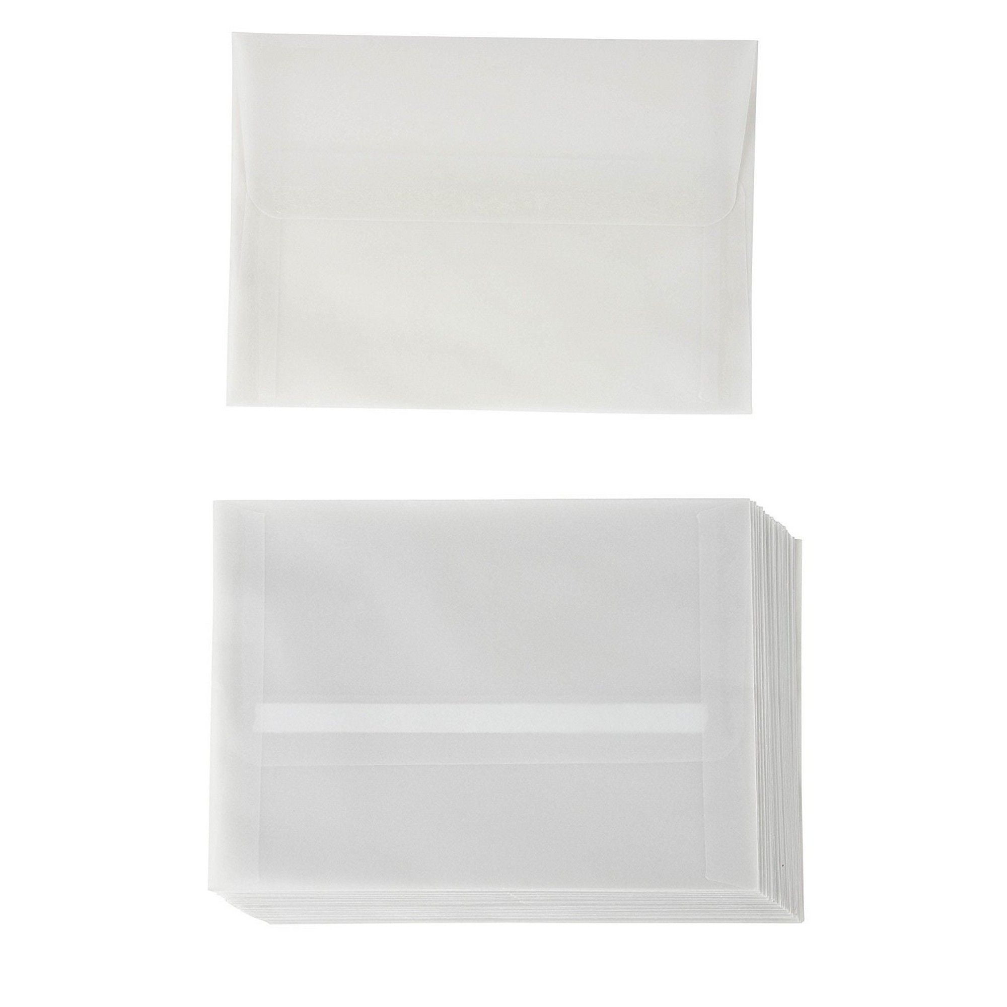 25Pack Translucent Invitation Envelopes for 5x7 Cards, Peel & Stick