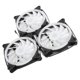 thumbnail image 4 of Ventilador de refrigeración para chasis de ordenador, 3 unidades, silencioso, 6 pines, luces RGB duales con control remoto, 120 mm, 4 of 14