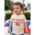 thumbnail image 4 of BemeyourBBs Love Jusus Love America Too Shirt for Kids Toddler Baby Boy Girl 4th of July T-shirt Outfit Short Sleeve Funny Letters American Flag Print Summer Shirt Tops Baby Christening Clothes, 4 of 9
