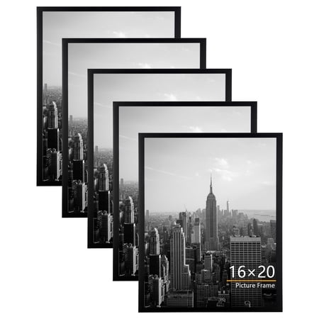 kaiwin 16x20 picture frames set of 5  gallery wall poster frames  black