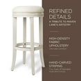 thumbnail image 3 of Maven Lane Eva Bar Stool. White Oak w/ Natural Color Fabric Upholstery, Set of 2, 3 of 6