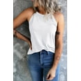thumbnail image 1 of Women's White Solid Color Crew Neck Tank Top, 1 of 16