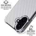 thumbnail image 3 of Skinit White Carbon Fiber Specialty Texture Material iPhone 16 Plus Clear Case, 3 of 4