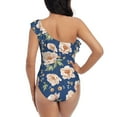 thumbnail image 6 of Yiaed Flower Print Women One Piece Swimsuits Tummy Control One Shoulder Bathing Suits Pattern Ruffle Swimwear-X-Large, 6 of 8