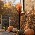thumbnail image 5 of Halloween Witch Broom Decoration, 35.4 inch Tulle Witch Broom Prop with Pumpkin Bow Ribbon for Front Door Fireplace and Party Decor, 5 of 7