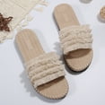 thumbnail image 5 of B91xZ Sandales à Enfiler pour Femmes Mode Bout Rond Ouvert avec Bride Tressée pour l'Été, Beige 8.5, 5 of 5