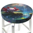 thumbnail image 5 of Salouo Pond Cute Axolotl Pattern Bar Stool Cushion Cover, Round Crease-Resistant Stretchy Dustproof Stool Seat Slipcover for Bar Round Chair-12 inch, 5 of 6