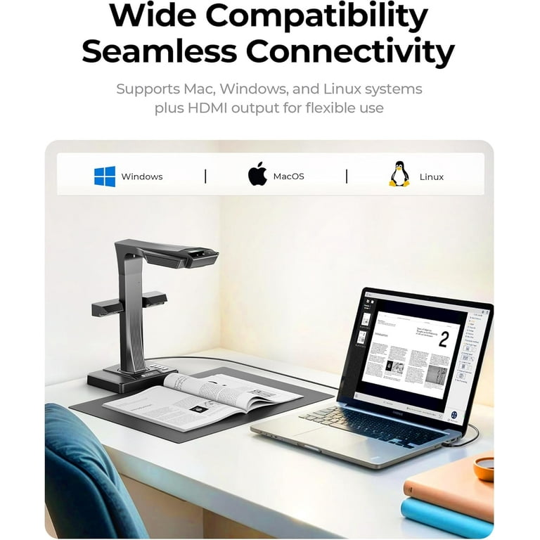 CZUR ET MAX Professional Book Scanner, 38MP Document Camera, Laser