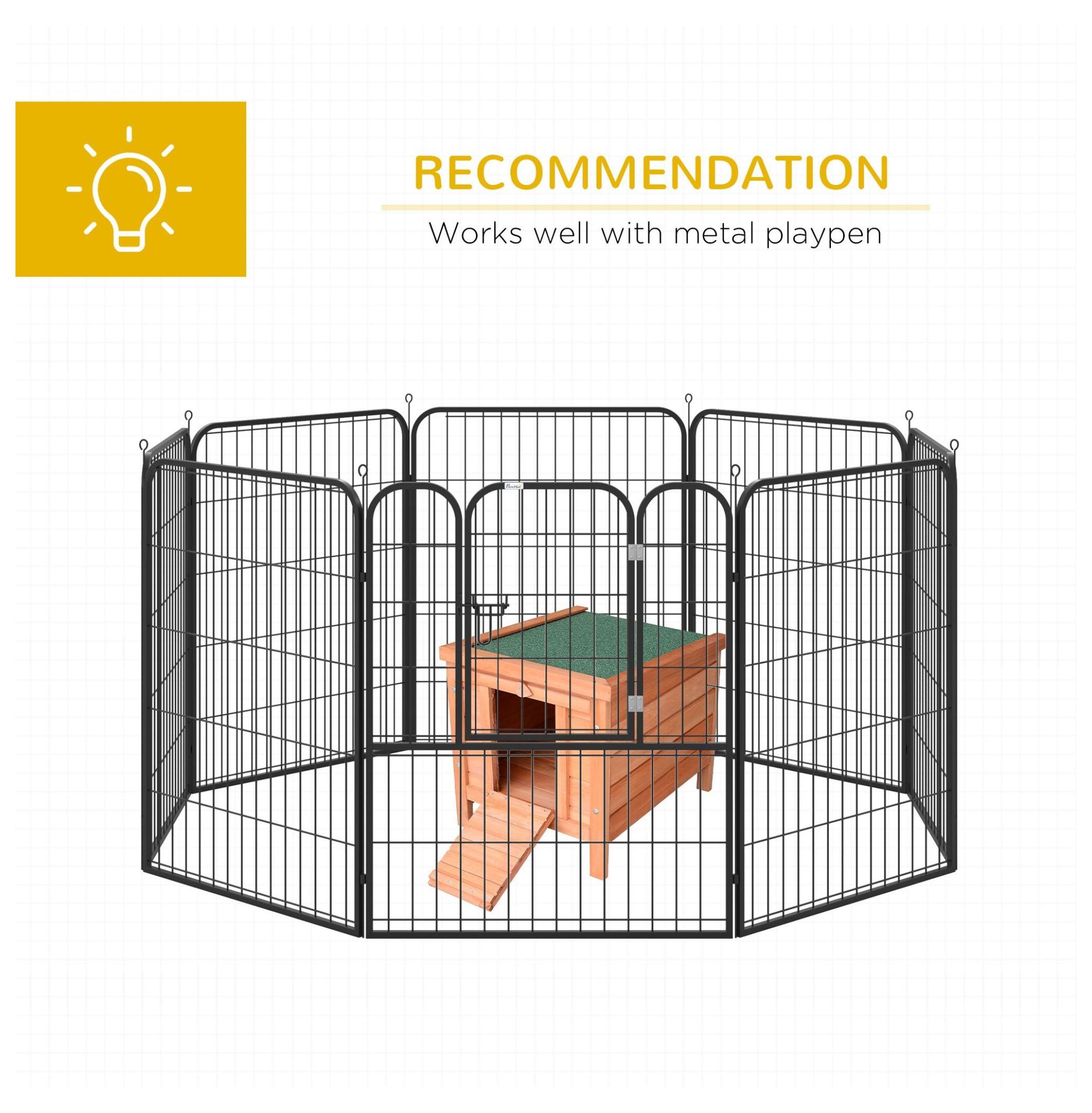 Rabbit House Small Wooden Hutch Cage Openable Waterproof Roof Bunny Guinea Pig Indoor Outdoor Natural