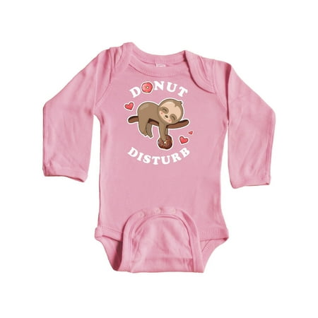 

Inktastic Donut Disturb Sloth Gift Baby Boy or Baby Girl Long Sleeve Bodysuit