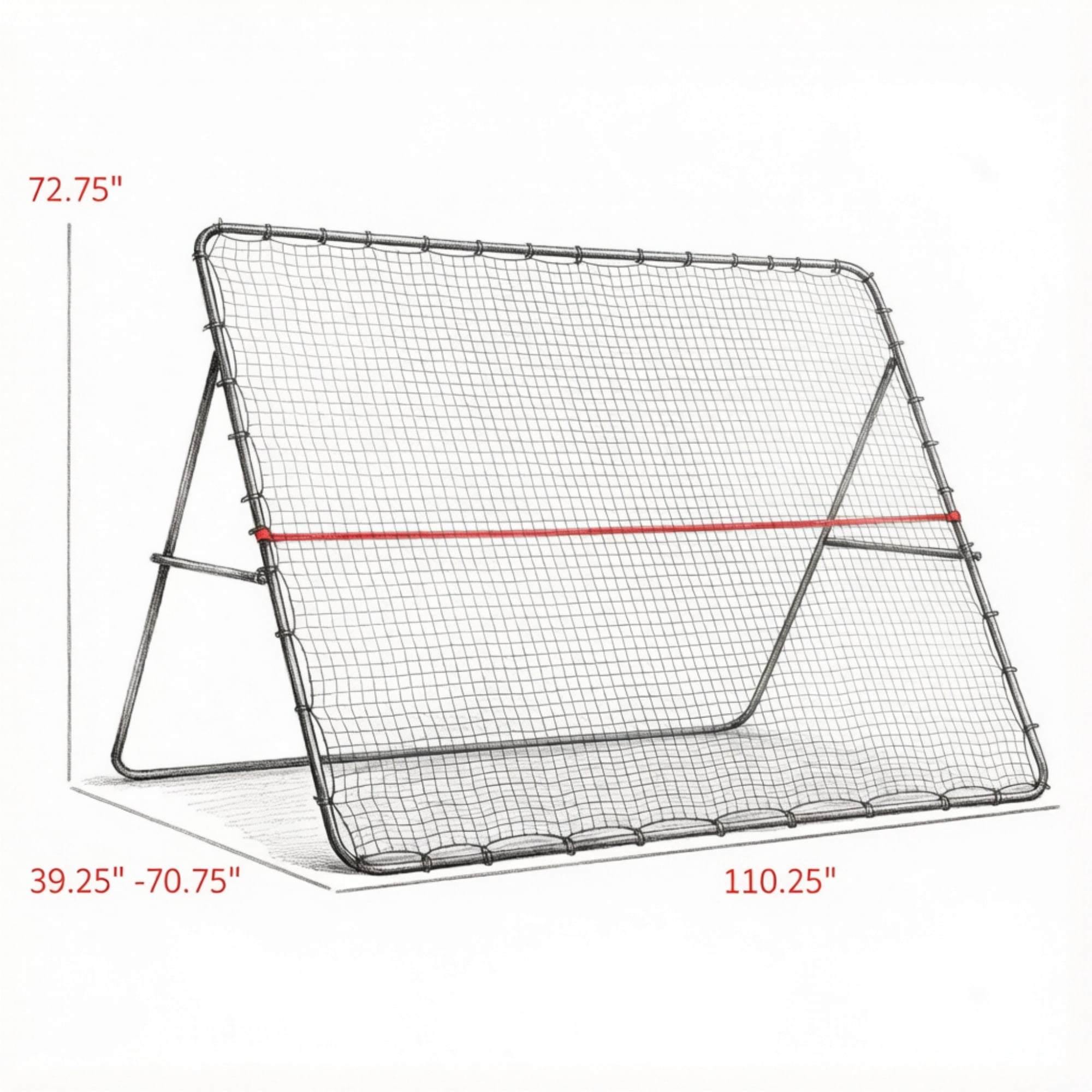 Adjustable Foldable Soccer Rebounder Net with Ground Stakes, Heavy Duty All Weather Steel Frame Training Net for Soccer Baseball Tennis Practice