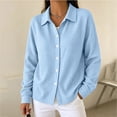 thumbnail image 3 of Guluxicc Women's Waffle Shirts Button Down Collared Long Sleeve Business Casual Shirts for Office Everyday Fall Winter, 3 of 5