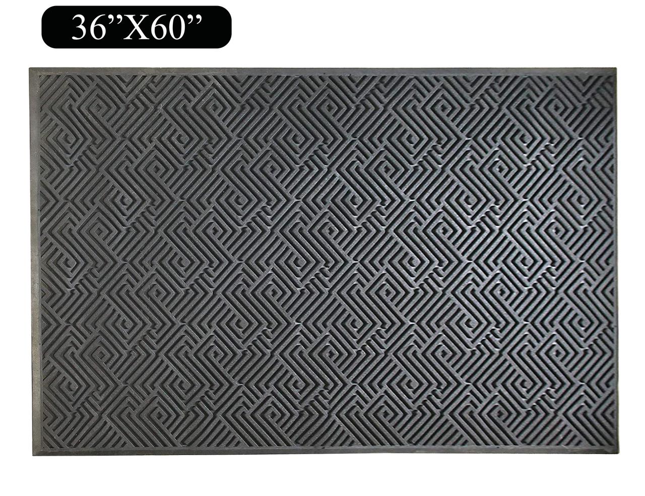 A1HC Maze Design Natural Rubber 36 In. X 60 In. Commercial/Residential Scraper Doormat with