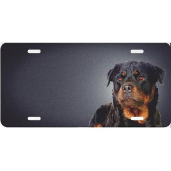 212 Main SM396 6 x 12 in. Rottweiler Offset Airbrush License Plate