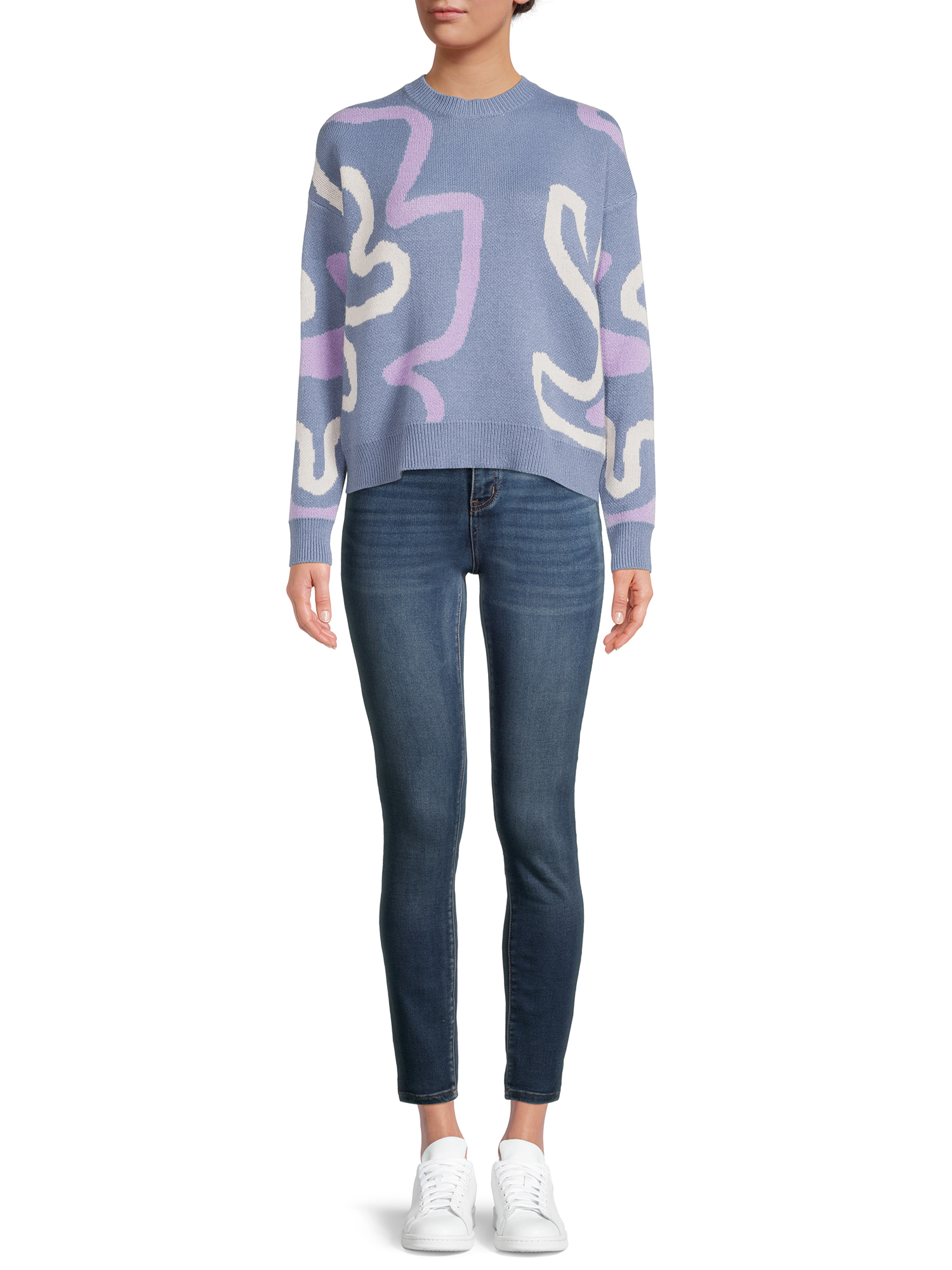 Dreamers by Debut Womens Print Pullover Long Sleeve Sweater - image 2 of 5