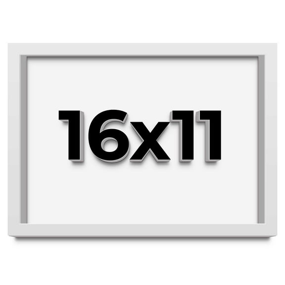 16x11 Shadow Box Frame White | 1 Inches Deep Real Wood Contemporary Shadowbox Display Frame | UV