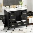 thumbnail image 4 of Euroco 36'' Bathroom Vanity with Resin Sink Combo, Solid Wood Frame Bathroom Storage Cabinet, Freestanding Vanity Set with 5 Drawers& Soft Closing Doors (Same as N710S136002B+SW000142AAB ), 4 of 9