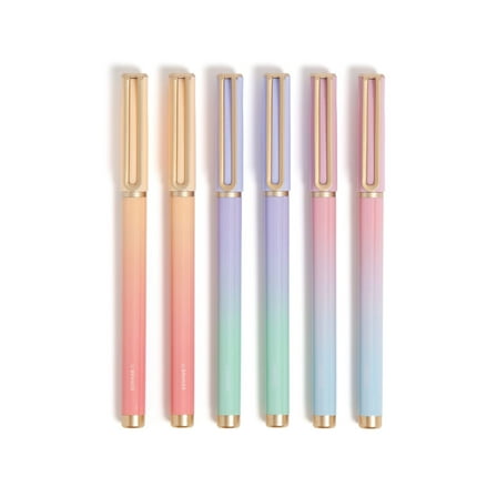 U Brands Catalina Felt Tip Pens, 6 Count, Lucent Dreams, Medium (0.7 mm) Point, Black Ink