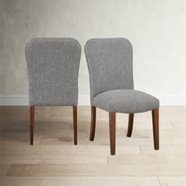 Cterwk 2 Pack Fabric Seat Side Chair with Wood Frame, Armless Dining Chair for Dining Room, Living Room