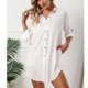 thumbnail image 1 of Vestido De Camisa Con Solapa Para Mujer, Camisa De Longitud Media Para Mujer, Dobladillo Irregular Elegante, Lavable A Máquina, Agradable A La Piel Para Ir De Compras ANGGREK M blanco, 1 of 8