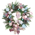 thumbnail image 2 of Northlight Pastel Nutcracker and Ornaments Artificial Pine Christmas Wreath - 24" - Unlit, 2 of 8