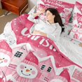 thumbnail image 4 of Manfei Cartoon Xmas Snowman 7-Piece Bedding Comforter Set,Pink Christmas House King Bedding Sets,Happy New Year Bed Sheets For Kids,Super Cozy Room Decor Reversible, 4 of 8