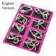thumbnail image 2 of Gwong Juguete 8 unids / set Metal Wire Puzzle Montessori Educational Carbon Acero IQ Mente Cerebro Teaser Estrés Anheler juguetes para niños Gwong 30012173, 2 of 6