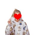 thumbnail image 3 of TheFound Blanket Hoodie Cartoon Animal Print Sherpa Lining Hooded Sweatshirt, 3 of 6