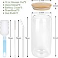 thumbnail image 4 of AYAOQIANG 8pcs Glass Cups with Bamboo Lids and Glass Straws, 16oz Drinking Glasses Can Shaped Glass Cups, Beer Glasses, Iced Coffee Glasses with 2 Cleaning Brushes, 4 of 7