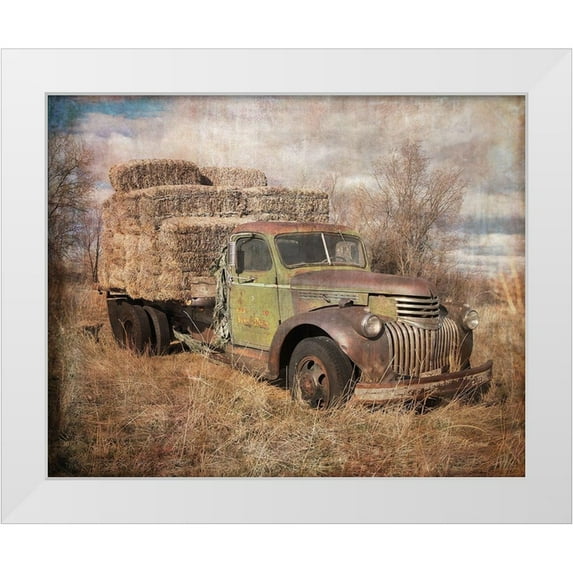 Murdock, Ramona 18x15 White Modern Wood Framed Museum Art Print Titled - Vintage Hay Truck