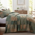 thumbnail image 3 of 3-Piece California California King Size Quilt Set - Orange Paisley Bedspread Coverlet with 2 Pillow Shams, Microfiber, 3 of 8